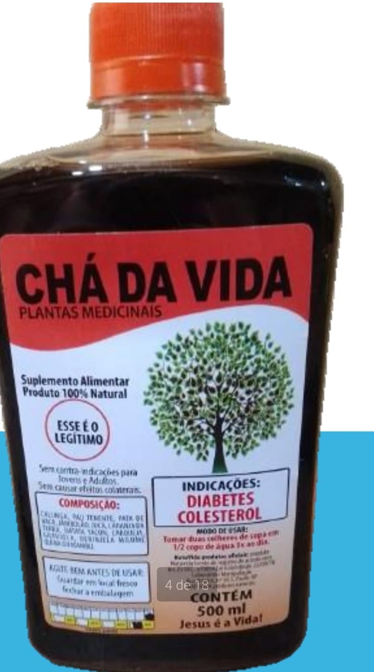 Garrafa de Chá da Vida, plantas medicinais
